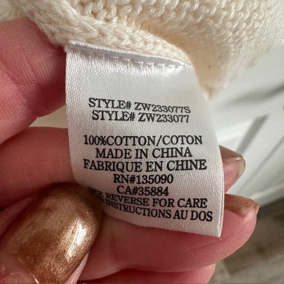 Z. Supply Sienna Bonjour Sweater Knit Sweater Small Ivory/Sandstone - Picture 7 of 7